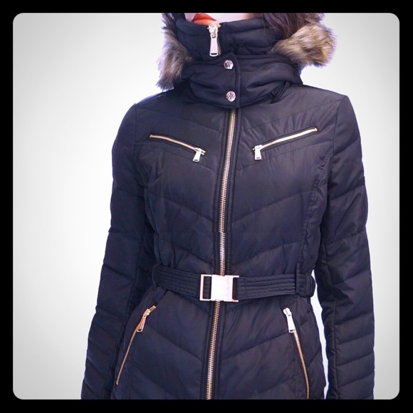 michael kors belted down coat